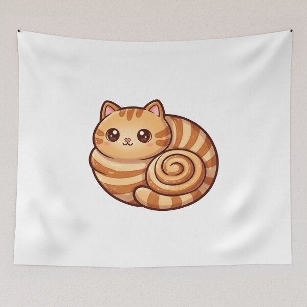 Item preview, Cinnamon Roll Cat Art - Kawaii Sweet Pastry Kitten - Cute Foodie Pet Illustration designed and sold by JLMWorks.