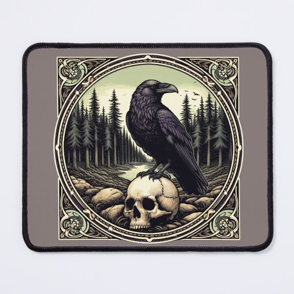 Item preview, Gothic Raven on Skull - Dark Academia Forest Theme designed and sold by DsTeesApparel.