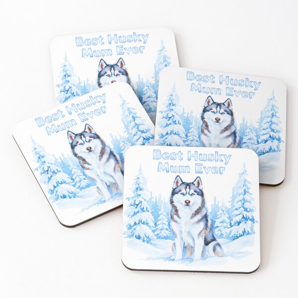 Item preview, Best Husky Mum Ever Watercolor - Siberian Husky Winter Art - Cold Weather Dog Gift designed and sold by JLMWorks.