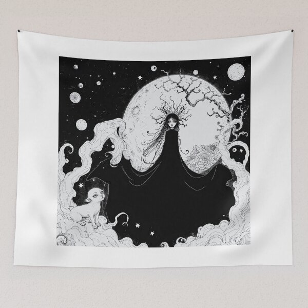 Item preview, Celestial Moon Witch Illustration designed and sold by D6rkT3chDemon.