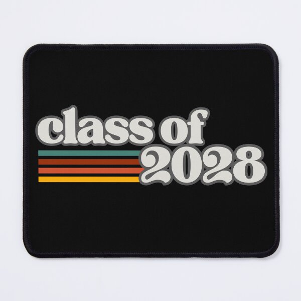 Item preview, Class of 2028 – Retro Vintage Graduation White on Gray Typography with Color Stripes designed and sold by GFamilyC.
