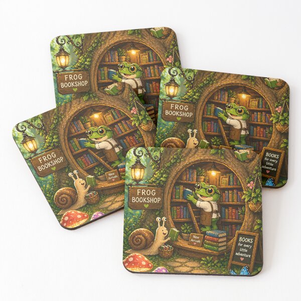 Item preview, Lindo árbol de librería de ranas, biblioteca, dibujos animados, bosque tropical, lectura, kawaii, camiseta de animales designed and sold by Digital Culture Studio.