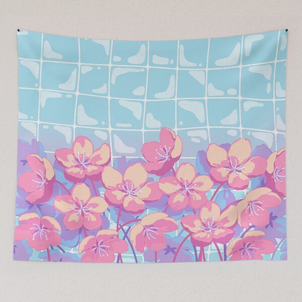 Item preview, Cute Colorful Floral Illustration with Pink Yellow Flowers designed and sold by MinimalAnGo.