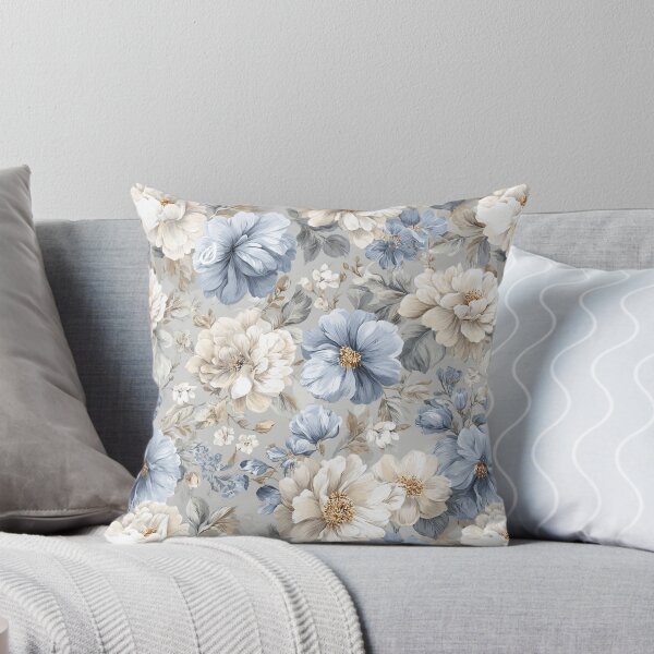 Item preview, Vintage Blue & Cream Peony Floral | Romantic Dusty Blue Roses Pattern | French Country Botanical Aesthetic | Dreamy Summer Garden Aesthetic | Elegant Peony Garden Illustration designed and sold by VivaFy.