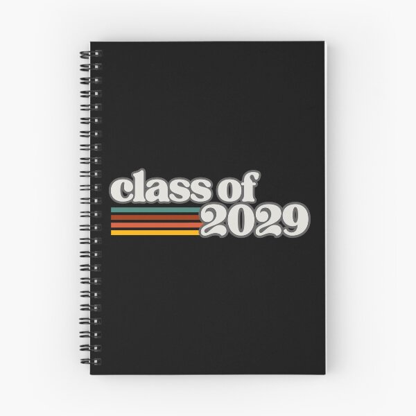 Item preview, Class of 2029 – Retro Vintage Graduation White on Gray Typography with Color Stripes designed and sold by GFamilyC.