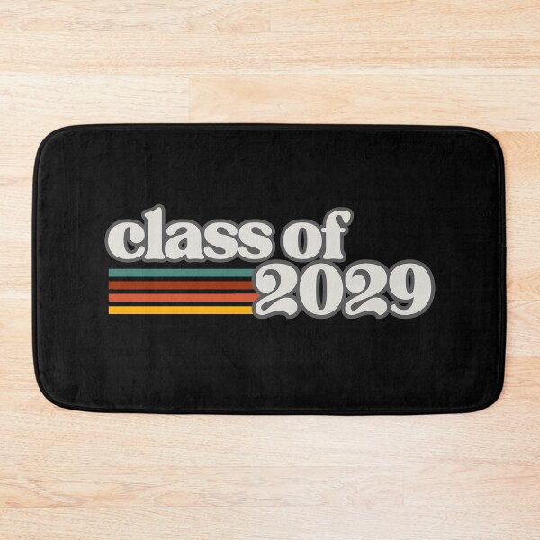 Item preview, Class of 2029 – Retro Vintage Graduation White on Gray Typography with Color Stripes designed and sold by GFamilyC.