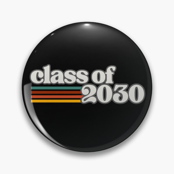 Item preview, Class of 2030 – Retro Vintage Graduation White on Gray Typography with Color Stripes designed and sold by GFamilyC.