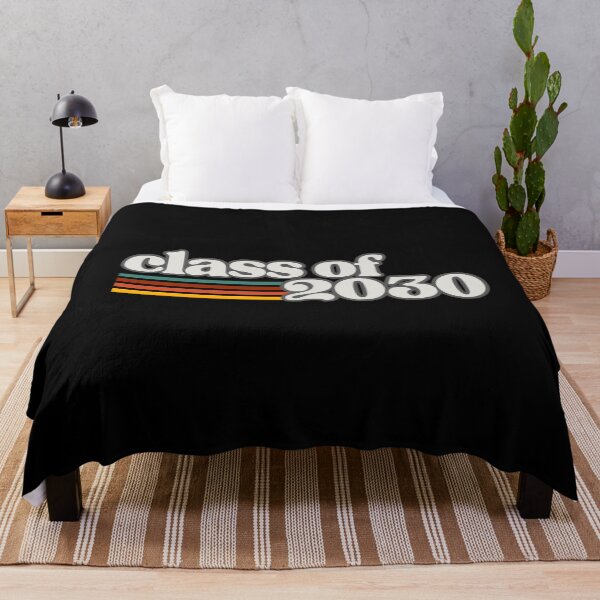 Item preview, Class of 2030 – Retro Vintage Graduation White on Gray Typography with Color Stripes designed and sold by GFamilyC.