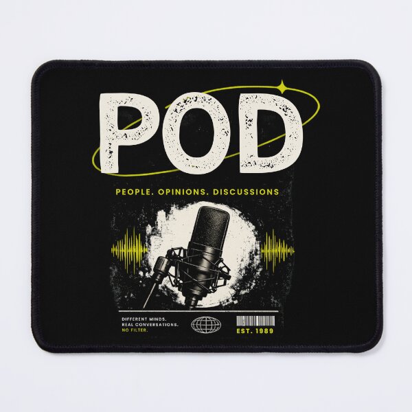 Item preview, Podcast POD – People Opinions Discussions Grunge Microphone Design designed and sold by mostanesta.