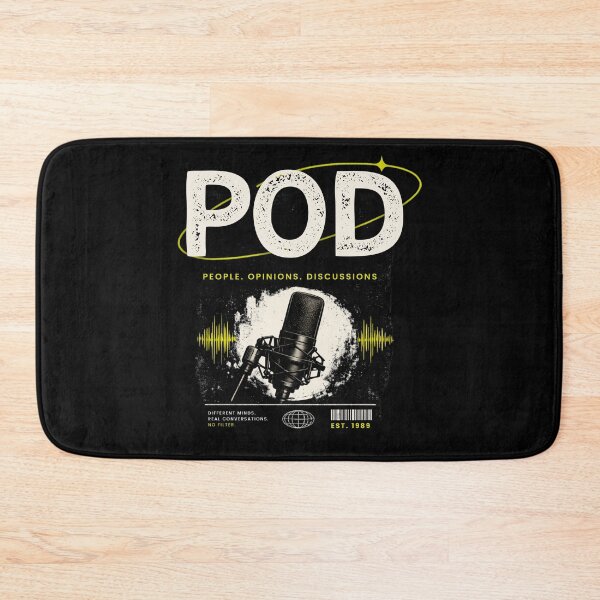 Item preview, Podcast POD – People Opinions Discussions Grunge Microphone Design designed and sold by mostanesta.