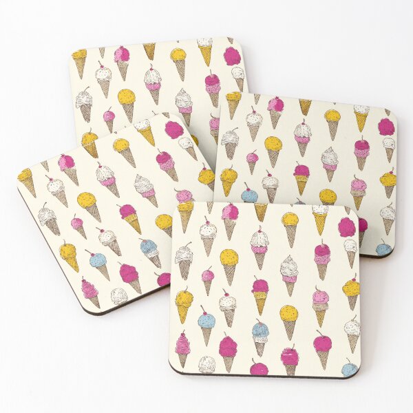 Item preview, Retro Ice Cream Cones Pattern Sweet Dessert Fun designed and sold by NicolasGlowArt.