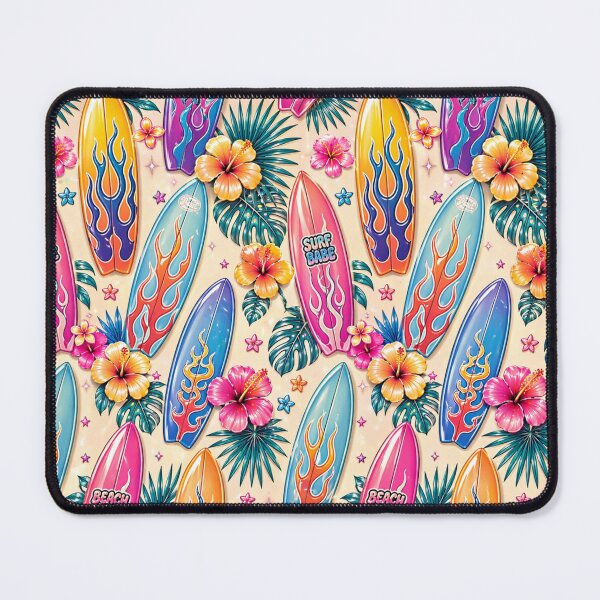 Item preview, Surfboard Tropical Pattern – Beach Days Surf Babe Summer Floral Aesthetic Design designed and sold by TessAdventures.