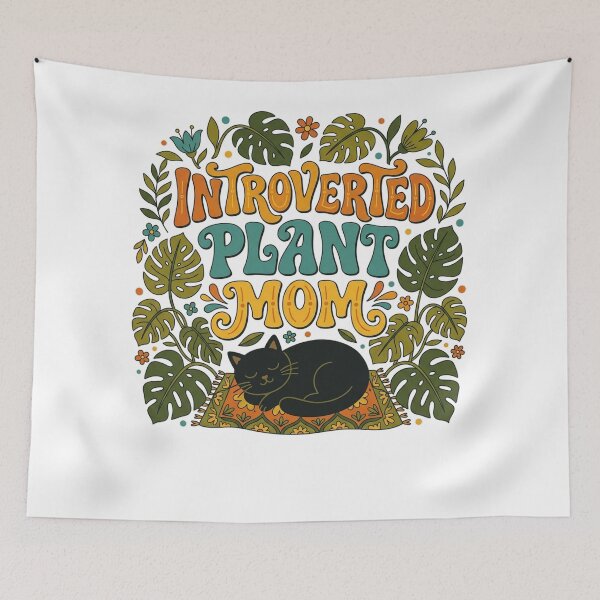 Item preview,  Introverted Plant Mom Groovy Retro Cat Lover designed and sold by Pixels By D.
