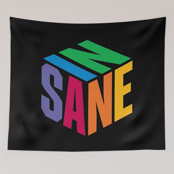 Item preview, Insane 3D Geometric Cube Colorful Typography Streetwear Tee designed and sold by PryntedLabs.