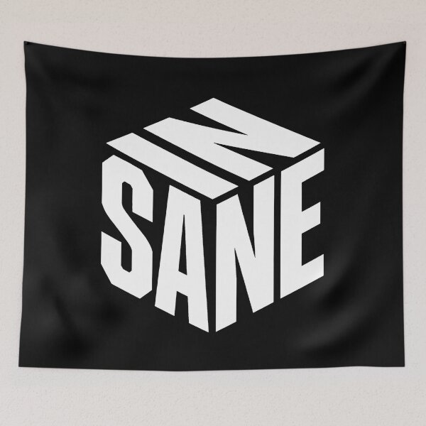 Item preview, INSANE 3D Isometric Cube Typography | Minimalist Streetwear Tee Design designed and sold by PryntedLabs.