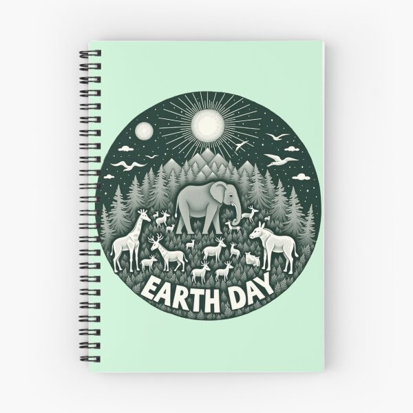 Item preview, Earth Day Wildlife Circle – Retro Nature Forest amd Animals designed and sold by PriyaMagic.