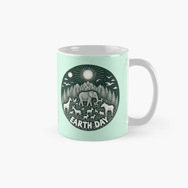 Item preview, Earth Day Wildlife Circle – Retro Nature Forest amd Animals designed and sold by PriyaMagic.