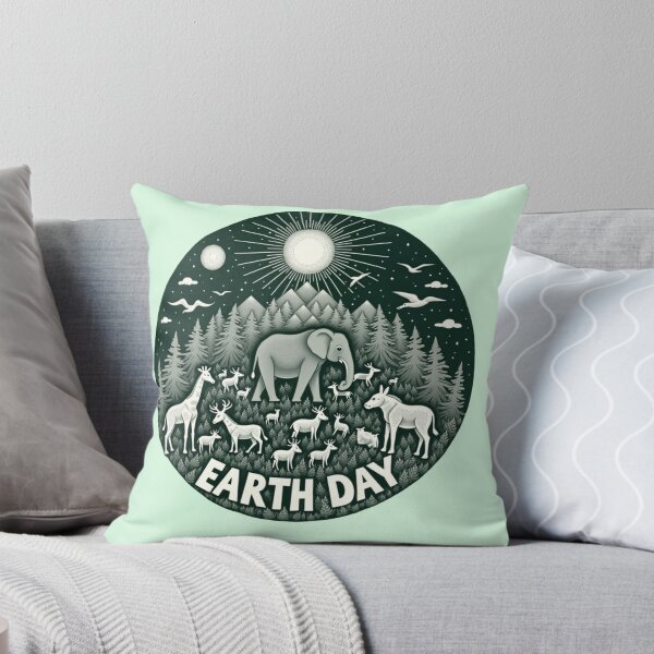 Item preview, Earth Day Wildlife Circle – Retro Nature Forest amd Animals designed and sold by PriyaMagic.