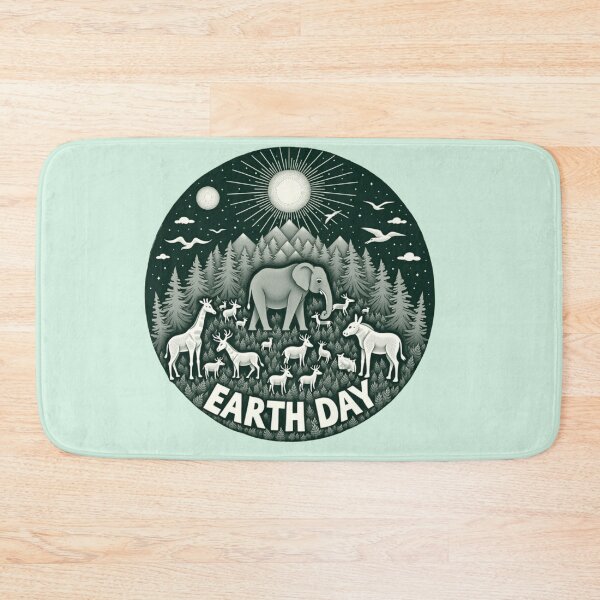 Item preview, Earth Day Wildlife Circle – Retro Nature Forest amd Animals designed and sold by PriyaMagic.