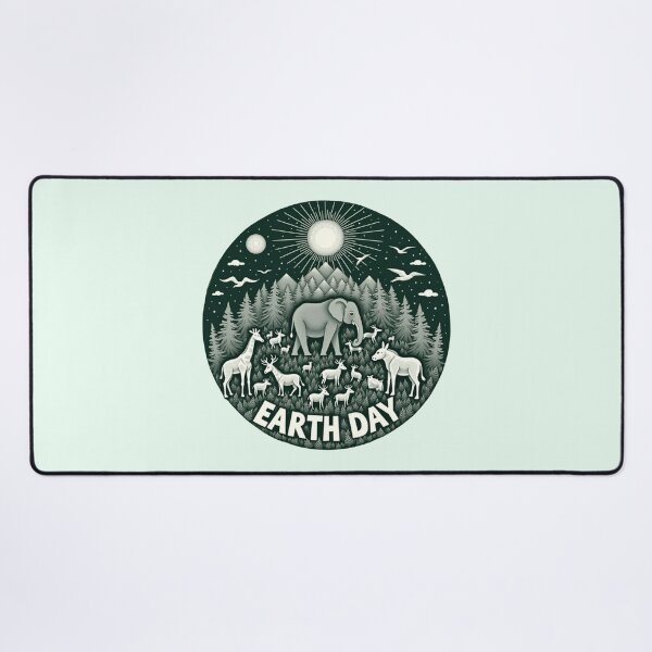 Item preview, Earth Day Wildlife Circle – Retro Nature Forest amd Animals designed and sold by PriyaMagic.