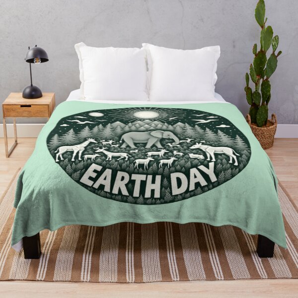 Item preview, Earth Day Wildlife Circle – Retro Nature Forest amd Animals designed and sold by PriyaMagic.