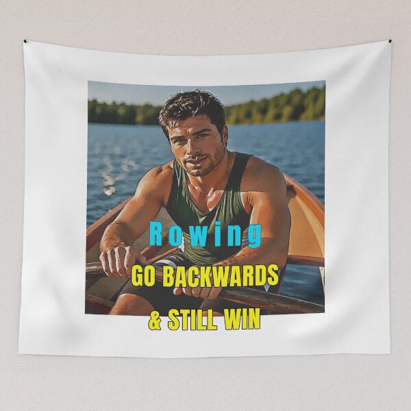 Item preview, Rowing Go Backwards Still Win Funny Rowing Design, Rowing Humor Gift, Crew Rowing Quote designed and sold by Michael van der Hoorn.
