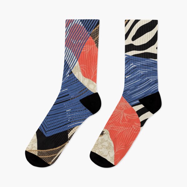 Item preview, Abstract Patchwork Collage Zebra Floral Bold Pattern designed and sold by Ed & Harmony.