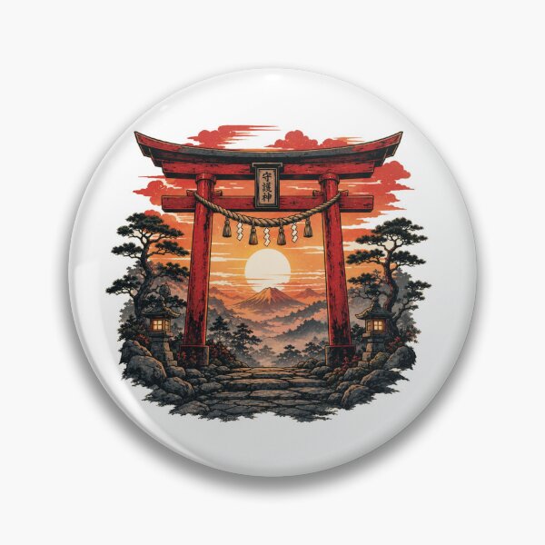Artikelvorschau, Japanisches Torii-Tor, Sonnenuntergang über dem Berg Fuji (Kunst) entworfen und verkauft von FIRASs19.
