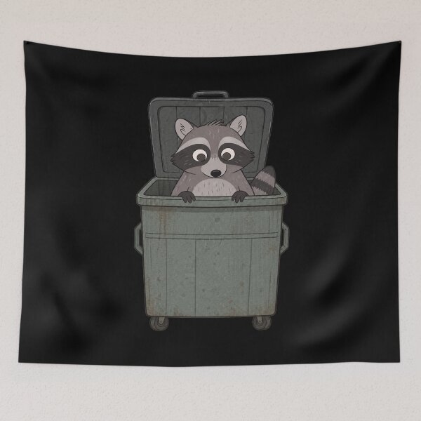 Item preview, Cute Raccoon in Dumpster designed and sold by ContTraders.