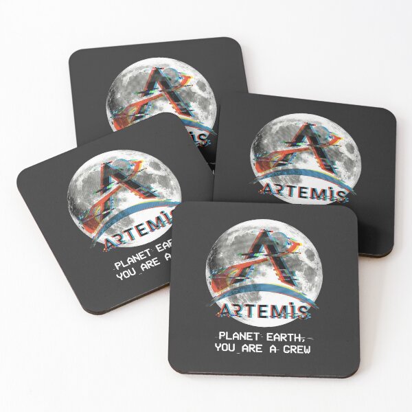 Item preview, Artemis Moon Planet Earth You Are A Crew Glitch Art - Artemis II designed and sold by KiwiRider.