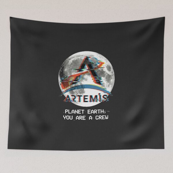 Item preview, Artemis Moon Planet Earth You Are A Crew Glitch Art - Artemis II designed and sold by KiwiRider.