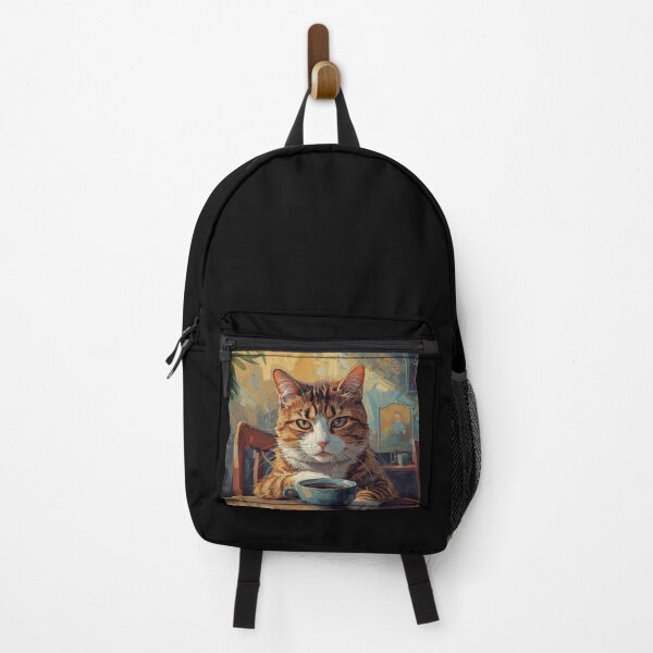 Item preview, Orange Cat Painting in the Style of Van Gogh with coffee designed and sold by EschatonGarden.