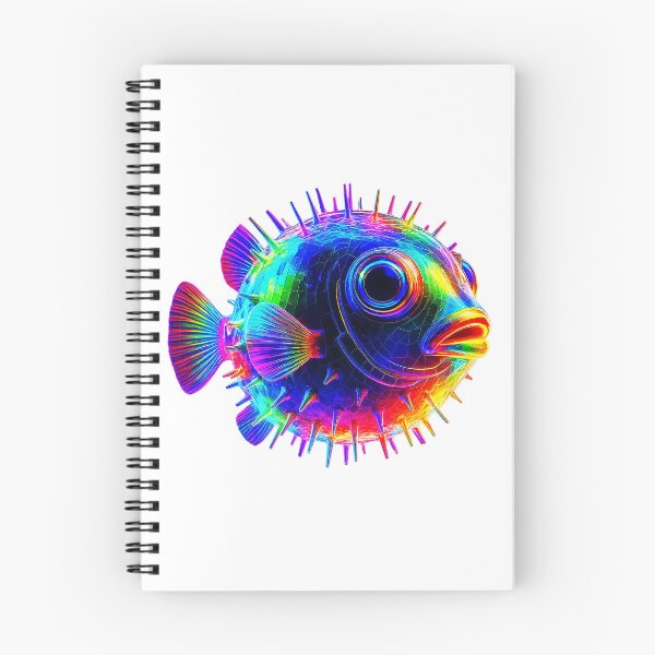 Item preview, Electric Neon Puffer Fish – Vibrant Psychedelic Ocean Creature designed and sold by Swedeprep.