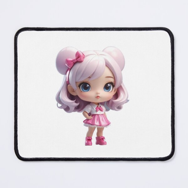 Item preview, Cute 3D Chibi Girl – Glossy Toy Figurine Aesthetic | Pink Kawaii Collectible Anime Style Sticker designed and sold by HOODYBUDSTYLES.