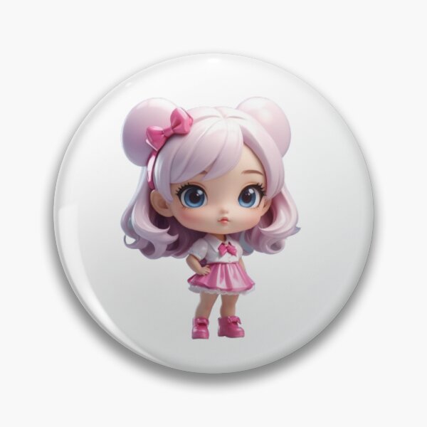 Item preview, Cute 3D Chibi Girl – Glossy Toy Figurine Aesthetic | Pink Kawaii Collectible Anime Style Sticker designed and sold by HOODYBUDSTYLES.