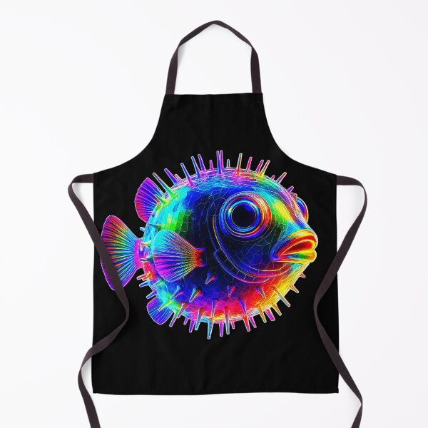 Item preview, Electric Neon Puffer Fish – Vibrant Psychedelic Ocean Creature designed and sold by Swedeprep.