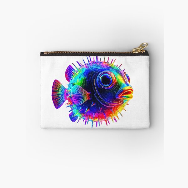 Item preview, Electric Neon Puffer Fish – Vibrant Psychedelic Ocean Creature designed and sold by Swedeprep.