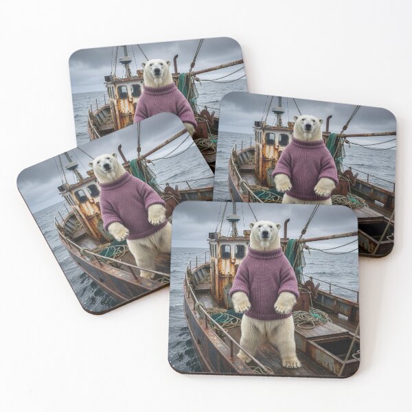 Item preview, Polar Bear Fishes the Rough North Sea designed and sold by Tridentulus.