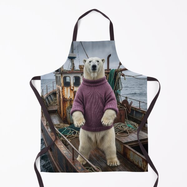 Item preview, Polar Bear Fishes the Rough North Sea designed and sold by Tridentulus.