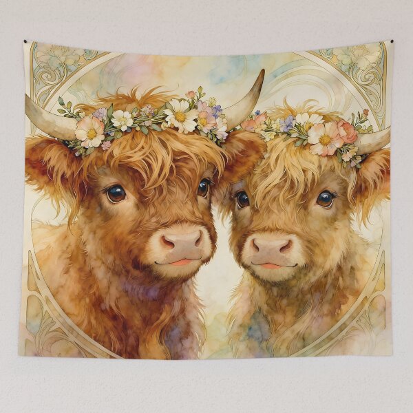 Item preview, Baby Highland Cows Brother and Sister designed and sold by Glimmersmith.