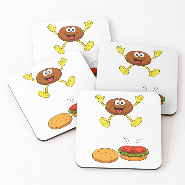 Item preview, Funny Hamburger Patty Diving Into Bun-Cute Cartoon Burger Design designed and sold by NapoliApparel.