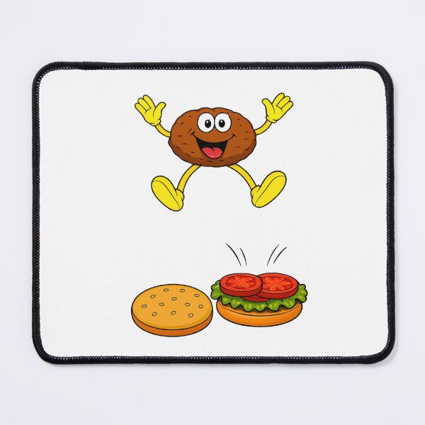 Item preview, Funny Hamburger Patty Diving Into Bun-Cute Cartoon Burger Design designed and sold by NapoliApparel.