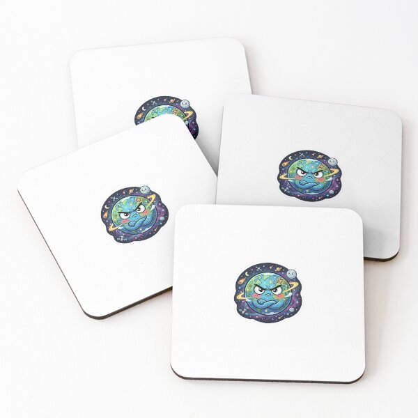 Item preview, Angry Earth Cartoon Space Illustration designed and sold by CloudMente.