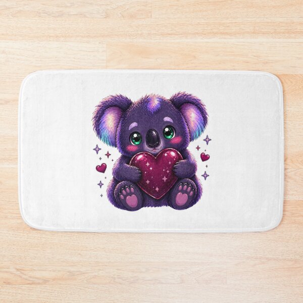 Item preview, Deep purple koala hugging heart designed and sold by BritishDelights.
