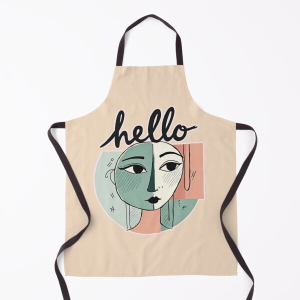 Item preview, Retro Abstract Face Art – Mid-Century Modern "Hello" Graphic designed and sold by PriyaMagic.