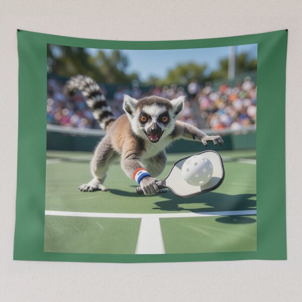 Item preview, Pickleball Ring-Tailed Lemur designed and sold by Tridentulus.