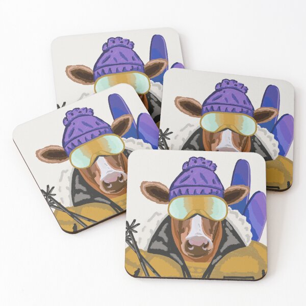 Item preview, Funny Ski Cow Winter Animal designed and sold by KelseyNY.