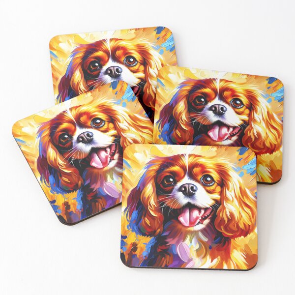 Item preview, Blenheim Cavalier King Charles Spaniel Acrylic Art Portrait designed and sold by Puppy Puzzles Plus.