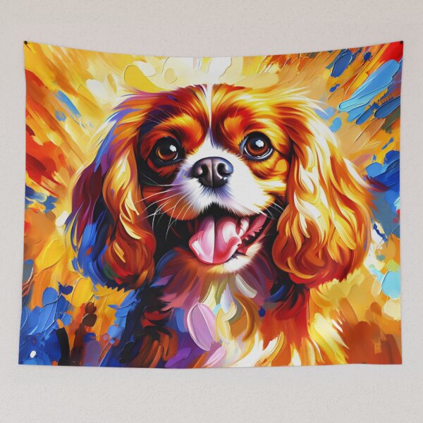 Item preview, Blenheim Cavalier King Charles Spaniel Acrylic Art Portrait designed and sold by Puppy Puzzles Plus.