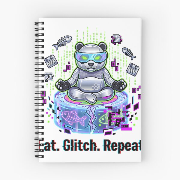 Item preview, Eat Glitch Repeat — Y2K Cyber Grunge Sushi Panda Hacker designed and sold by The Grumpy Pet Club.